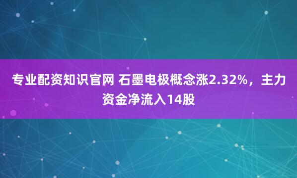 专业配资知识官网 石墨电极概念涨2.32%，主力资金净流入14股